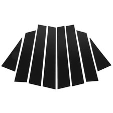 ⁺8Pcs B Pillar Door Trim Molding Glossy Black Window Post Protector Cover For