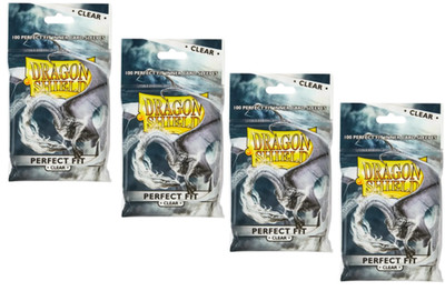4x Dragon Shield Perfect Fit Clear 100 Inner Sleeve Double Sleeve Pokemon MTG