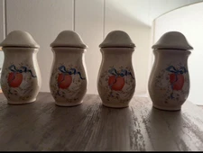 Vintage International China MARMALADE Spice Jars (Set of 4) - Blue Ribbon Geese