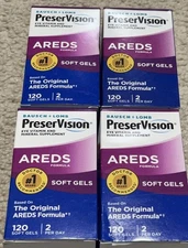 PreserVision Areds Soft Gels 120 Soft Gels, 4 Pack, Exp 05/2026