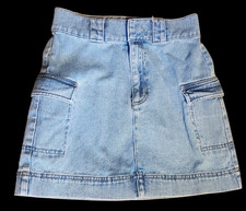 Pac Sun Carson Light Wash Denim Mini Cargo Skirt Size 27