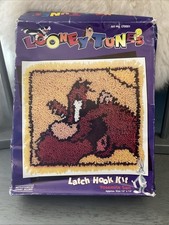 VTG 1997 Looney Tunes Latch Hook Kit Yosemite Sam LT0001 Open Started 13" x 13"