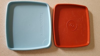 Tupperware 2x Gefrierbehälter - Ersatzdeckel Nr 310 ca 12,5 X 11,3 cm