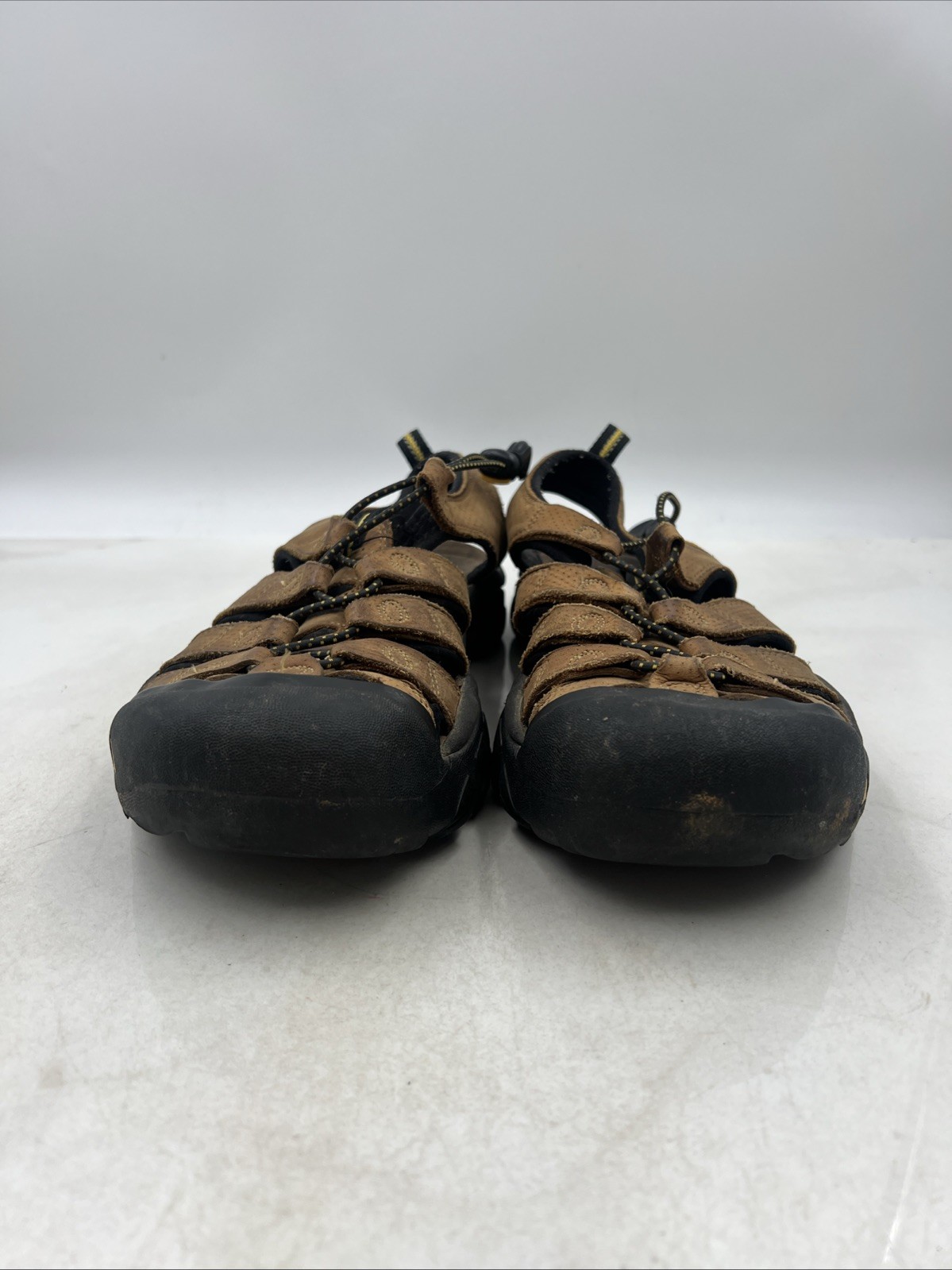 Sandali Keen uomo taglia 9 Newport H2 pelle marrone punta chiusa escursionismo impermeabili