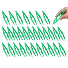 4 Inch First Aid Tweezers, 30 Pcs Plastic Bead Craft Tweezers, Green