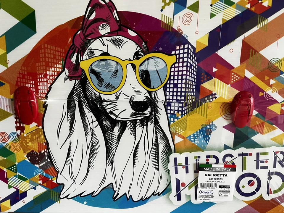 cartellina valigetta scuola disegno arte polionda 56,5x36,5x5,5 manico rosso dog - Immagine 2 di 4