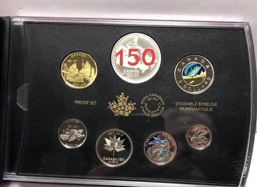 2017 Canada 150th Anniversary Silver Dollar Proof Set COA #06927 Ltd Ed.9999pure