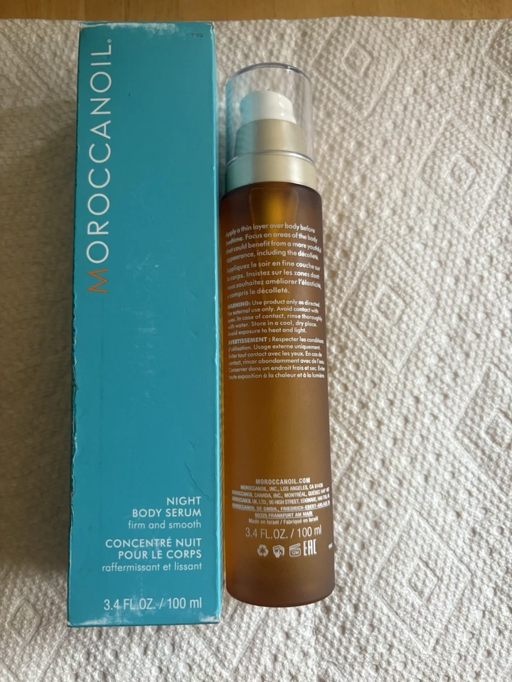 Suero corporal nocturno de aceite marroquí para piel radiante joven 3,4 fl oz nuevo sellado Foto 3 de 3