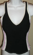 NWOT genuine GABAR black w stripe sides swim tankini top, size 8