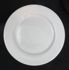 Tuxton Dinner Plate Bright White Alaska Wide Rim Rolled Edge in Porcelain White