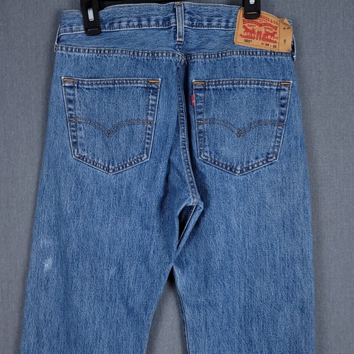 Levis 501 XX Jeans Mens 34x32 (31x31) Blue Straight Leg Button Fly Denim - Picture 8 of 12