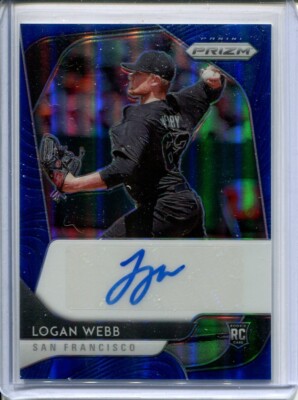 2020 Panini Prizm Blue Logan Webb Rookie Blue Prizm #RA-LW Autographed 68/99