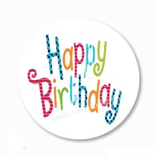 Bright Colors Happy Birthday Favors Scrapbook Stickers Envelope Seals Labels