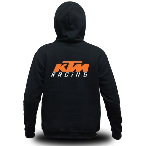 Genuine Official KTM Motorcycle Motocross Superbike Racing Black Hooded Hoodie - Picture 2 of 5