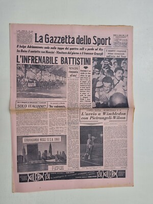 Gazzetta Dello Sport 5 Juillet 1960 Van Geneugden Bordeaux Tour De France