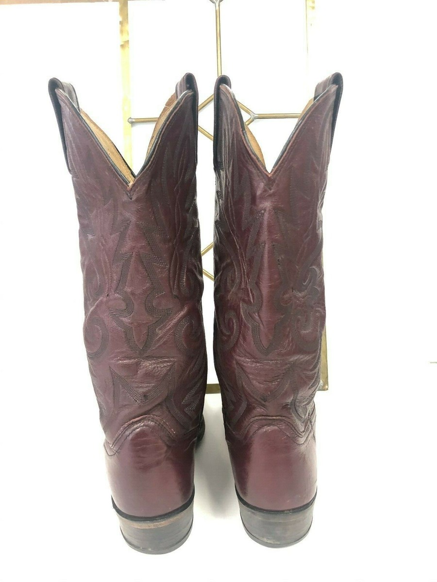 Dan Post 16773 Burgundy Leather Cowboy Western Boots Mens Size 7.5