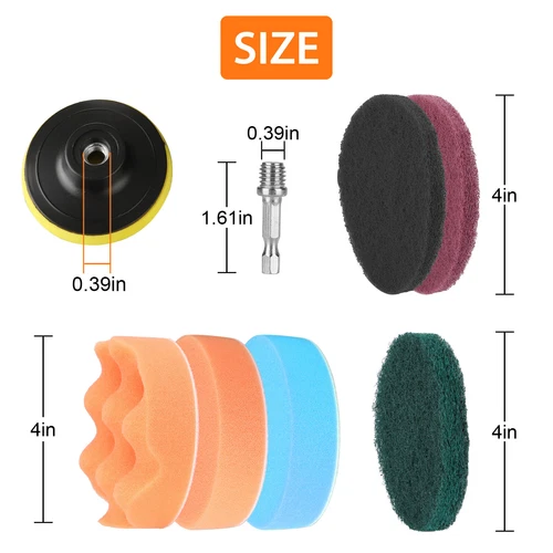 14pcs 4Inch Car Buffing Pads Polishing for Drill Sponge Kit Waxing Foam Polisher - Picture 4 of 9
