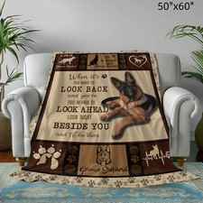 50"x60" Soft Flannel Throw Blanket German Shepherd Dog Super Warm For Bed Couch