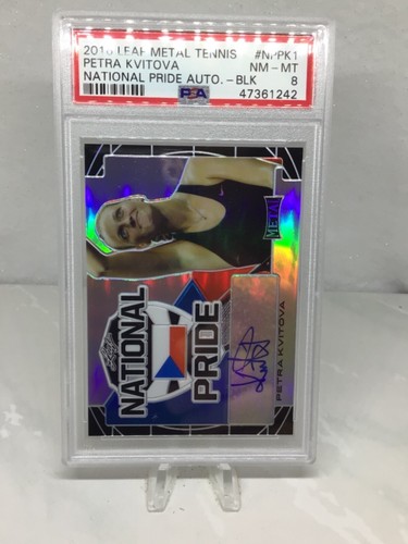 2016 Leaf Metal National Pride Auto Black #NPPK1 4/7 Petra Kvitova PSA 8