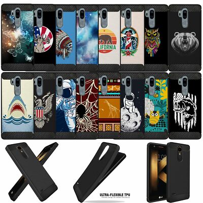 For [LG G7/ LG G7 ThinQ] Armor Cover Carbon Fiber Texture Flex Case