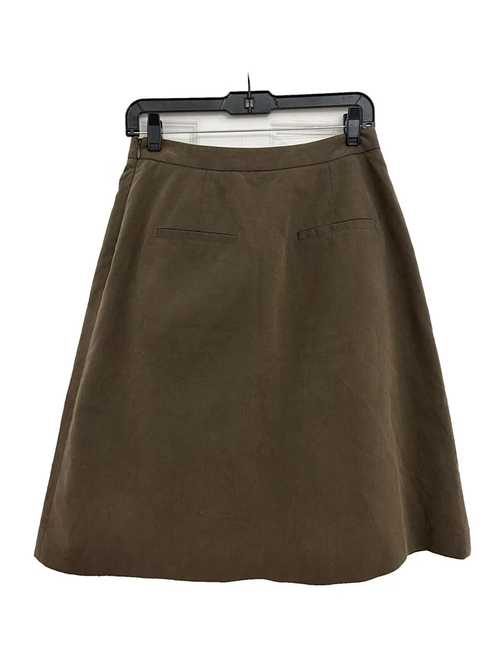 Club Monaco зеленый хаки линия юбка с пуговицей детали размер 4 - Изображение 2 из 4