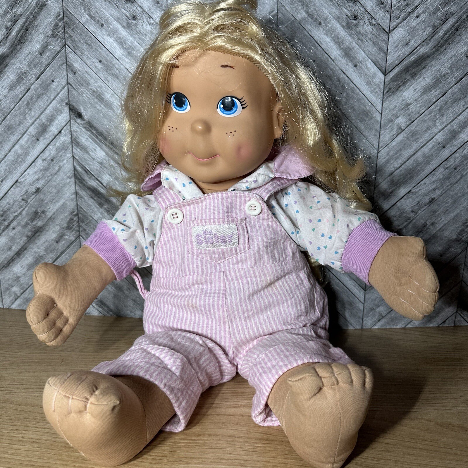 VTG 1986 Playskool Kid Sister My Buddy 22-inch Blonde Hair Blue Eyes Doll in Overalls