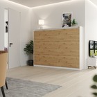 Schrankbett Classico 140x200 cm Horizontal Weiß/Wildeiche mit GASDRUCKFEDERN