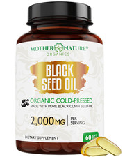 Organic Black Seed Oil Capsules, Cold Pressed, Support Joint  Immune, 60 180ct