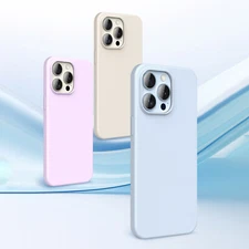 For iPhone 15 Pro Max 14 13 12 Pro Shockproof Liquid Silicone Slim Case Cover