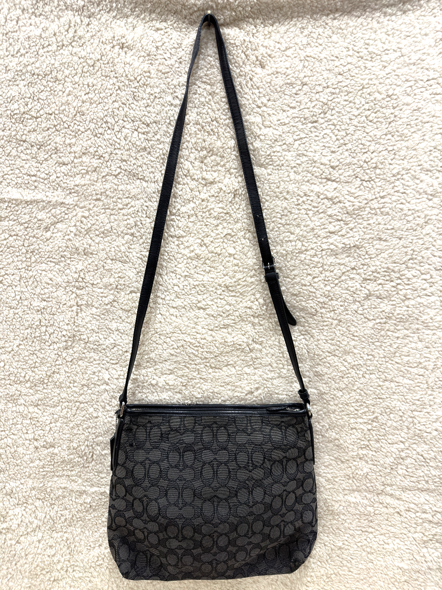 Vintage Coach Signature Canvas Outline File Bag Messenger