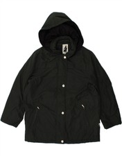 London Fog Womens Loose Fit Hooded Padded Jacket Uk 14 Medium Green Am08