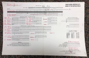 Rare 2001 Buffalo Bills Game Used Stats Sheet Preseason &hellip;