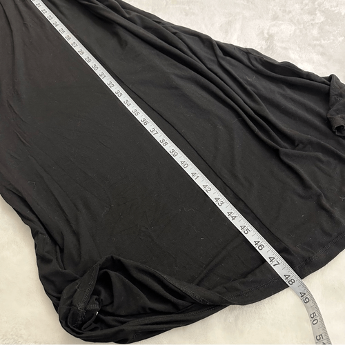 Lush Women's M Smocked Waist Blouson Maxi Dress Solid Black Casual Basic Knit - Picture 8 of 8