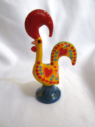 Gallo portoghese della fortuna dipinto a mano 3" souvenir usato in ottime condizioni - Foto 4 di 9