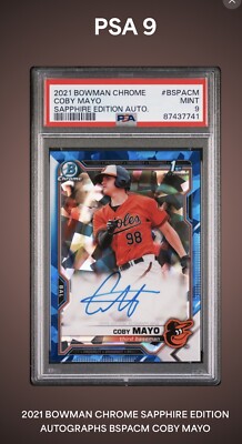 2021 Bowman Chrome Sapphire Edition Auto Coby Mayo RC PSA 9 | eBay