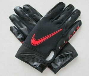 all red nike football gloves