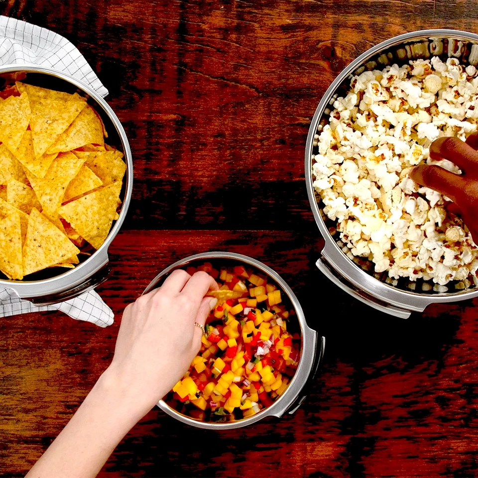 Juego de cuencos mezcladores de acero inoxidable accesorios de cocina totalmente revestidos 1,5 3 5 cuartos Foto 3 de 4