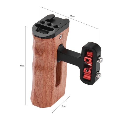 Andoer Side Handle Wooden Hand Grip with Cold Shoe Mount for Camera Cage M8R7 - Picture 4 of 9