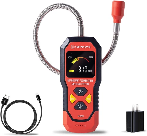 Rechargeable HVAC Refrigerant Leak Detector, Halogen Freon Sniffer, Air Conditio