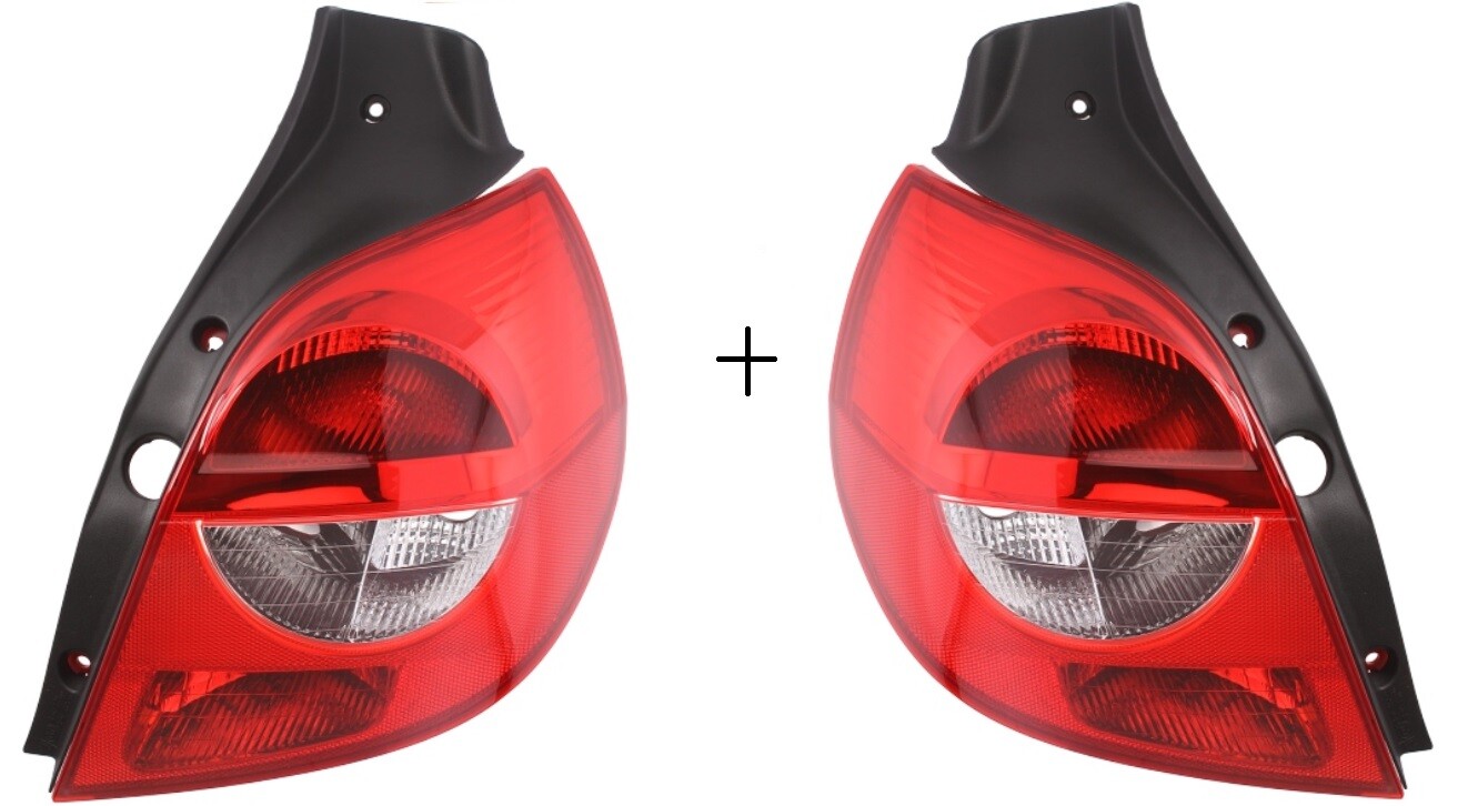 Paire optiques de feux arriere qualite superieure en polycarbonate pour Clio 3 de 2005 a 2009