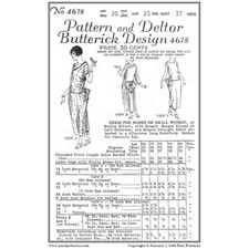 Past Patterns 4678 - Early 1920s Dress with Bustle Sewing Pattern bust 37"