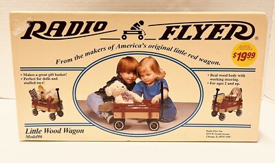 Vintage Radio Flyer Little Red Wood Mini Wagon Model #6 - New In