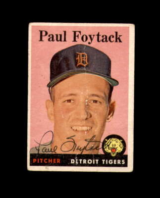 Paul Foytack Hand Signed 1958 Topps Detroit Tigers Autograph
