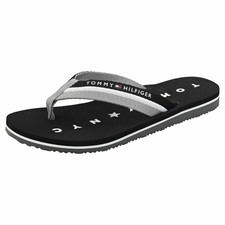 black tommy hilfiger flip flops