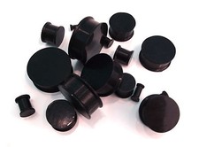PAIR (2 pcs) Superflex Black Silicone Ear Flesh PLUGS