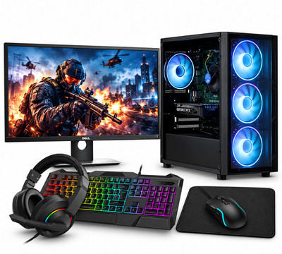 GAMING PC BUNDLE 27'' ZOLL QUAD CORE i7 NVIDIA GTX 1070 8GB WIN 11 WIFI SSD+HDD