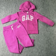 GAP Baby and Toddler Girls Plum Hoodie Jogger Set Pants Set Size 2T