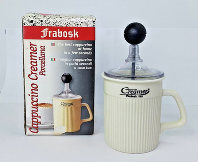 Cappuccino Creamer Frabosk Italy Frothing Mug Coffee Milk Ceramic Cup w Box