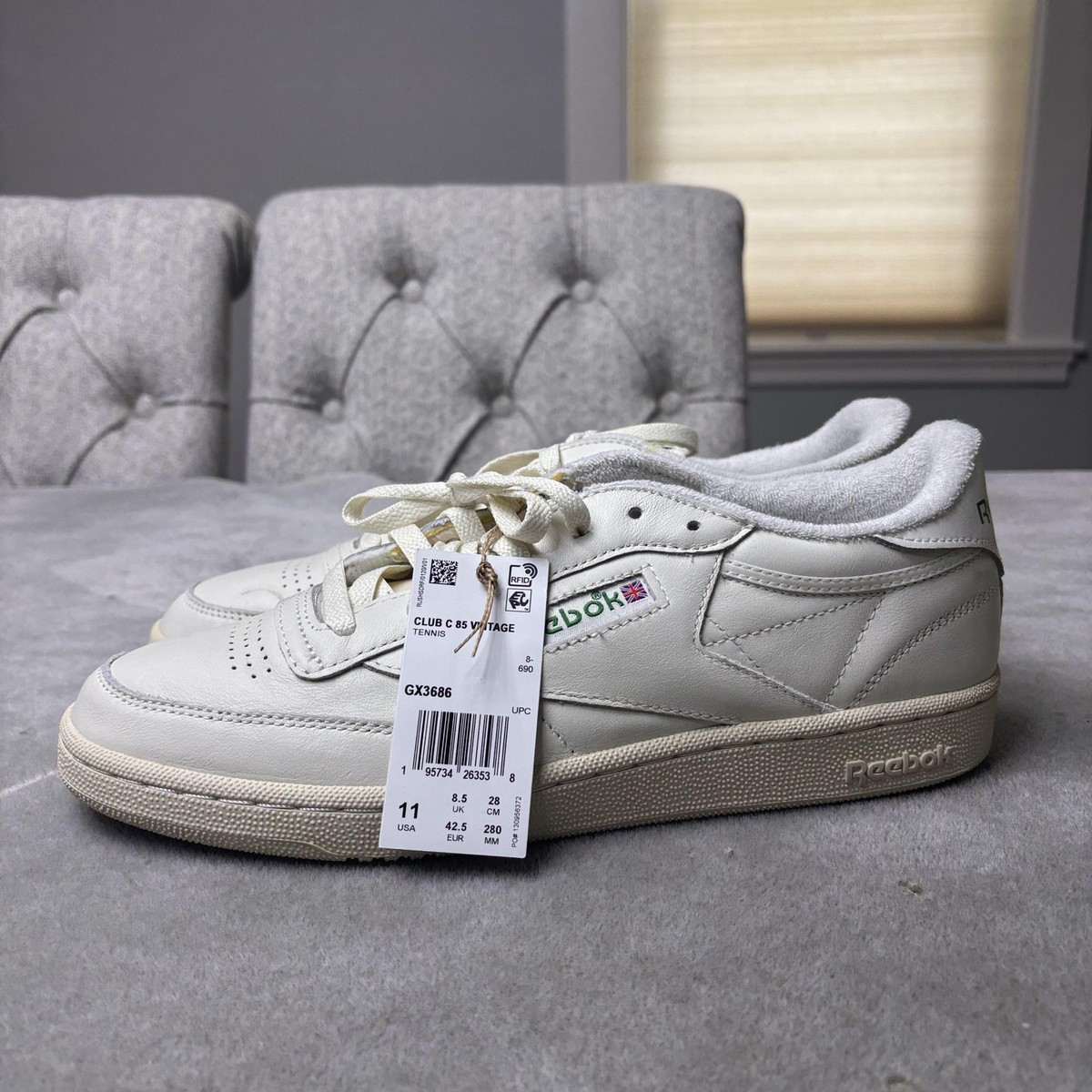 Reebok Club C 85 Vintage Shoes Womens Size 11 White Leather GX3686 Tennis  Casual