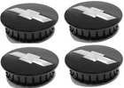 4 NEW Wheel Hub Center Cap Black w/Silver Logo 12-23 Chevrolet 22791586 58mm